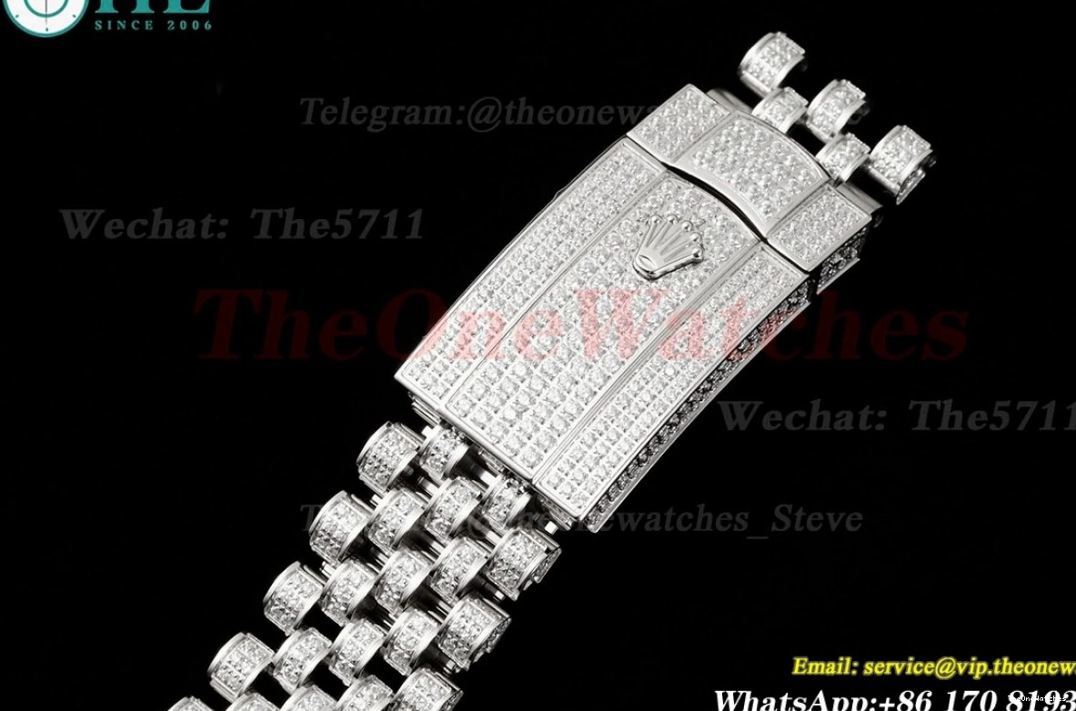 Diamonds A2824 SS GMF Datejust 41mm 904L SS Full Dia Stk 0223